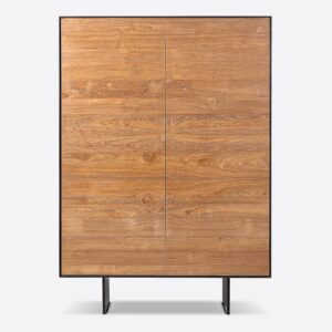 Vitrine GEOX 105 Dareels en teck recyclé et fer noir